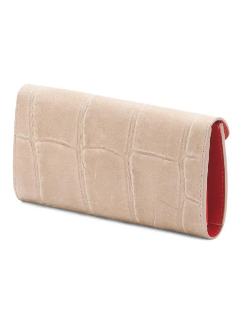 ISADORA Made In Italy Leather Crocodile Red Lining Envelope Flap Wallet